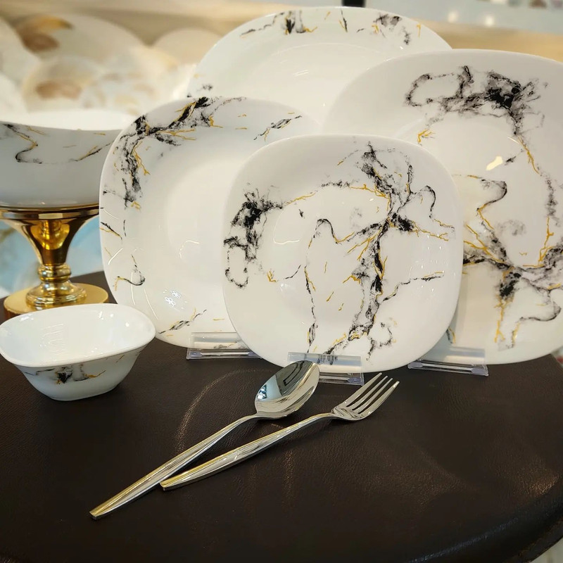 سرویس غذا خوری 26 پارچه آمرتات مدل آرکوپال مربع سنگی کد 5261-کاماپرس