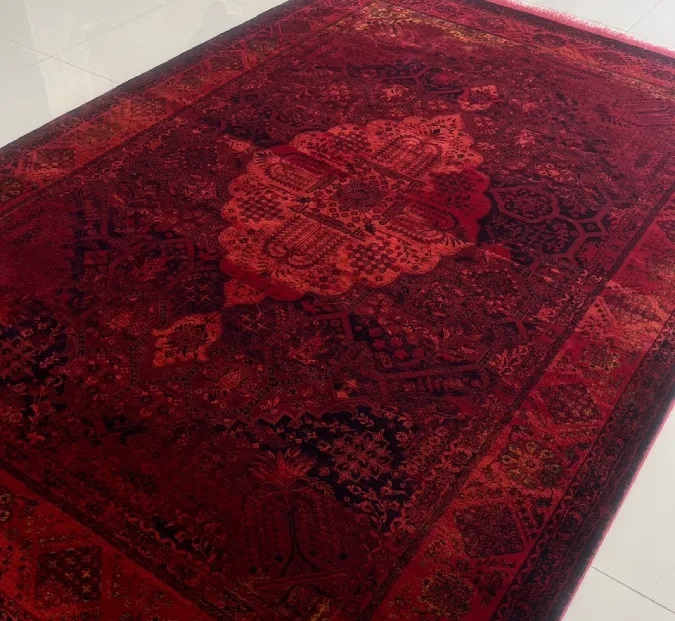 فرش ماشینی قرمز -کاماپرس